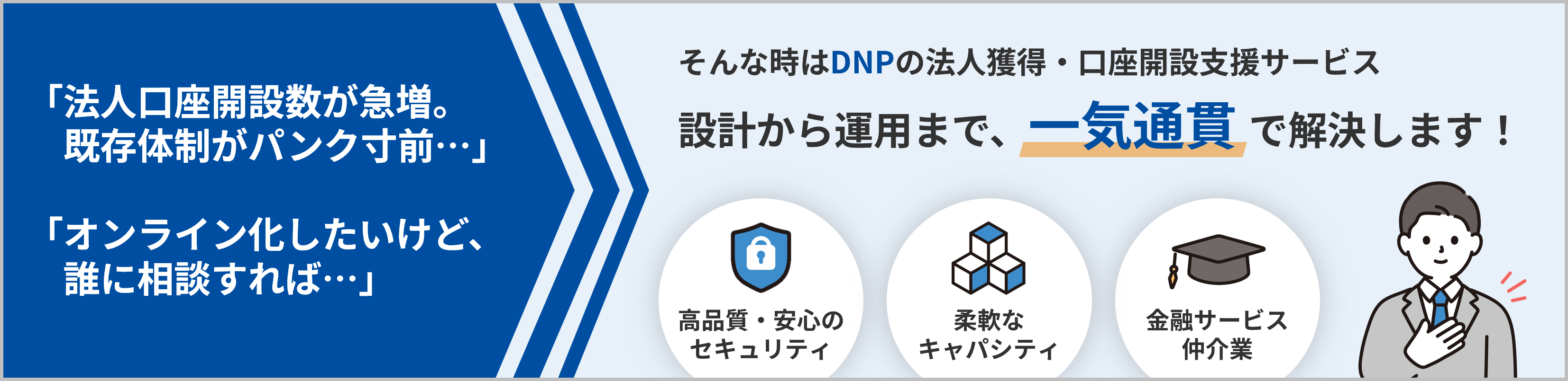 DNPの法人獲得・口座開設支援サービス｜設計から運用まで、一気通貫で解決します！