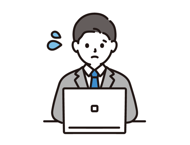PC作業で困る男性